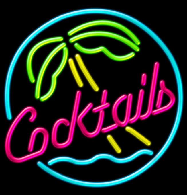 Camiseta chica Cocktail. Neón palmera