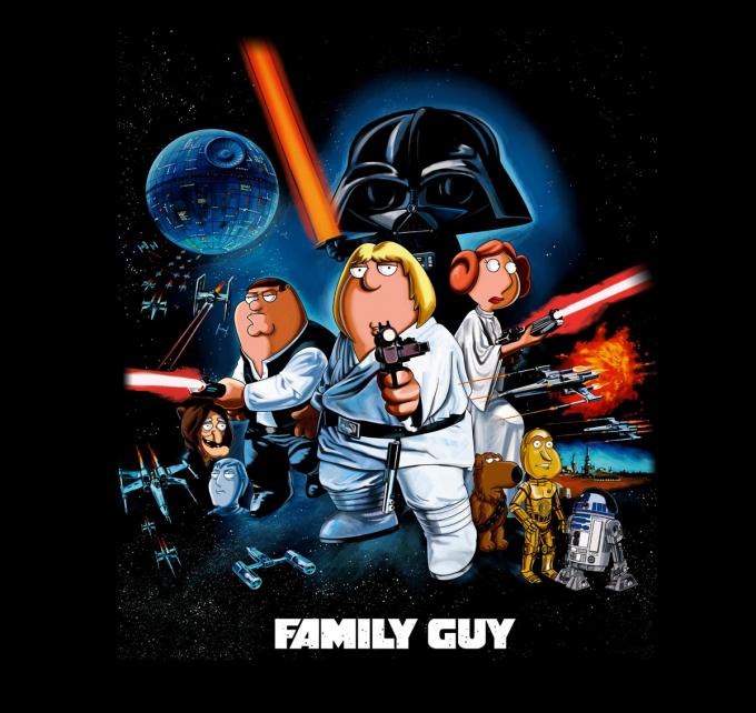 Camiseta chica Family Guy como Star Wars. Episodio Blue Harvest