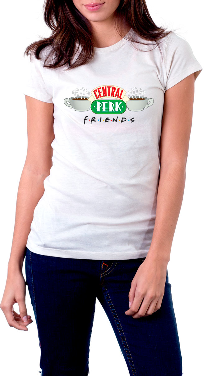 Camiseta chica Friends logo Central Perk. Modelo 2