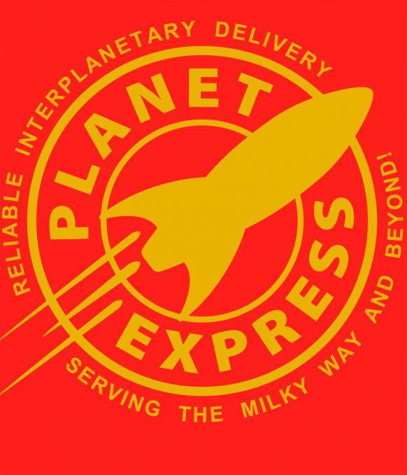 Camiseta chica Futurama. Logo amarillo