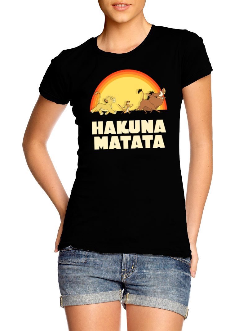 Camiseta chica Hakuna Matata. El Rey León. Modelo 1
