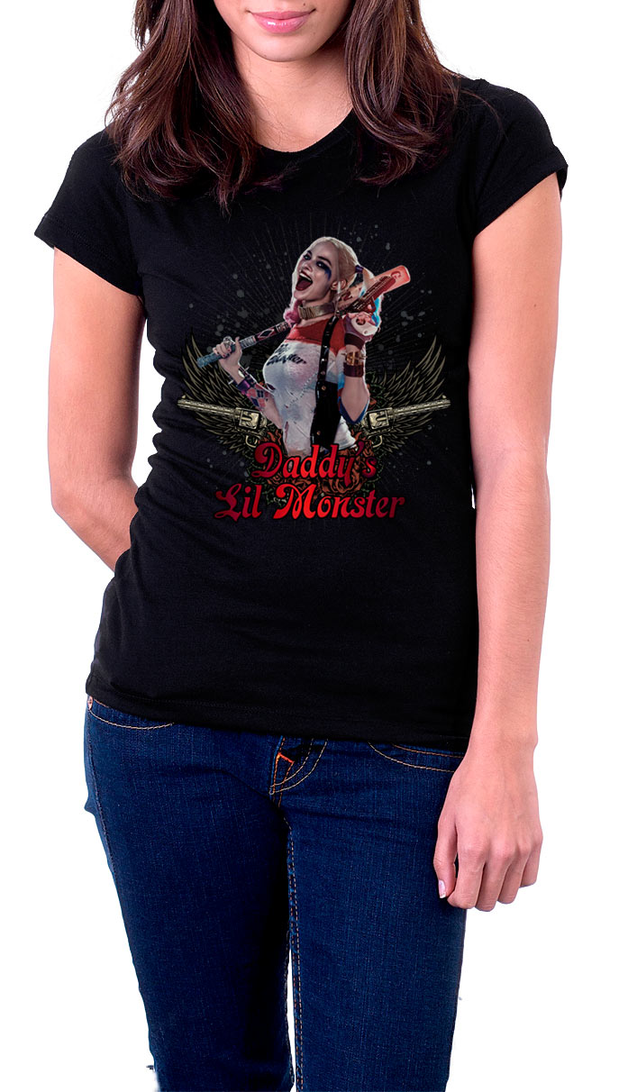 Camiseta chica Harley Quinn sonrisa. Escuadrón Suicida