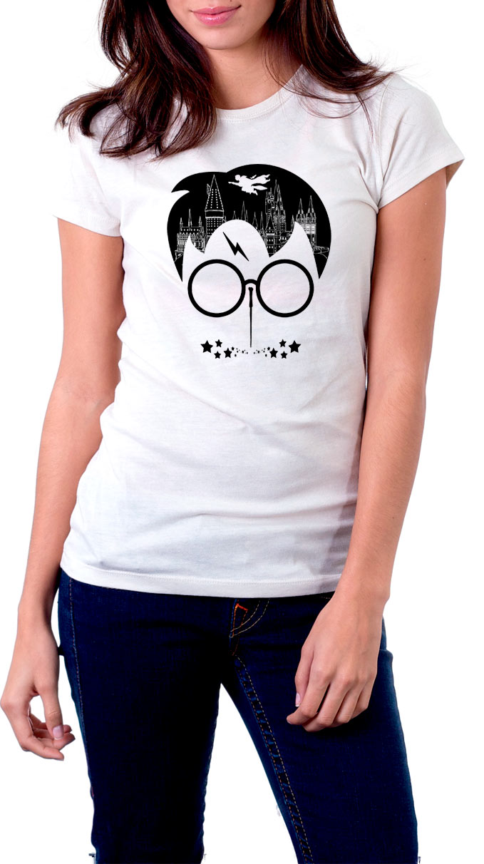 Camiseta chica Harry Potter Collage. Modelo 2