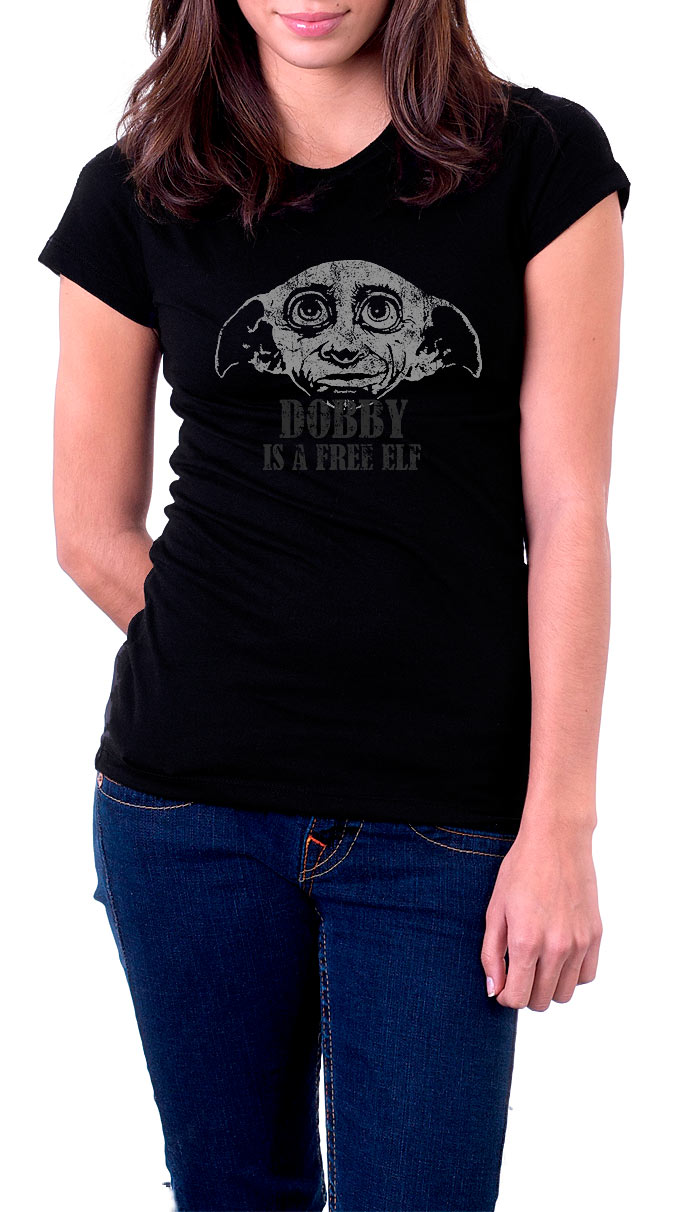 Camiseta Chica Harry Potter Dobby Is A Free Elf Modelo 2 Por 18 39 