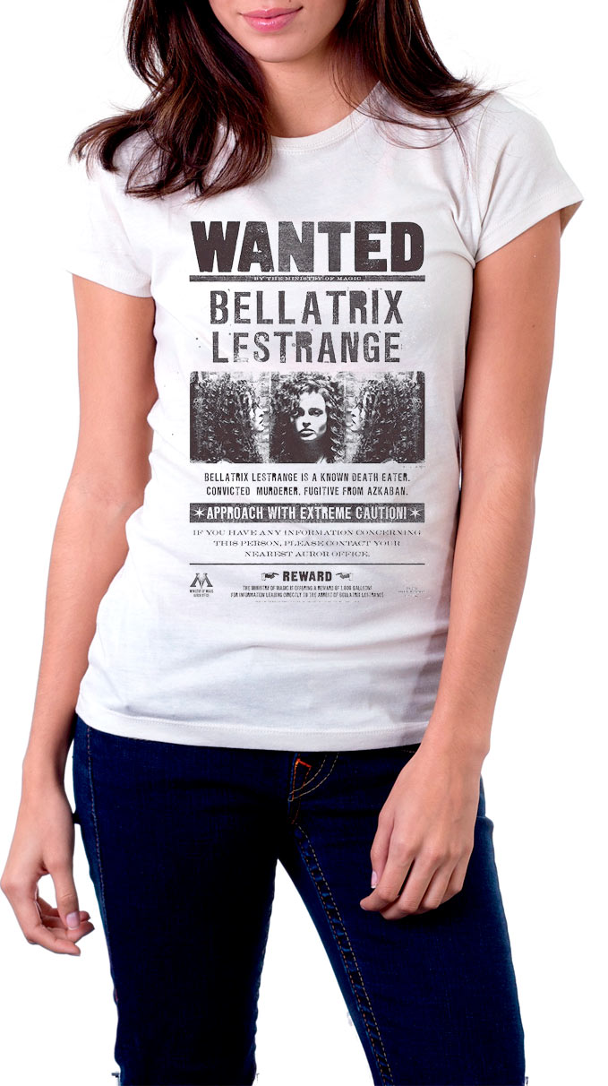 Camiseta chica Harry Potter Wanted Bellatrix Lestrange