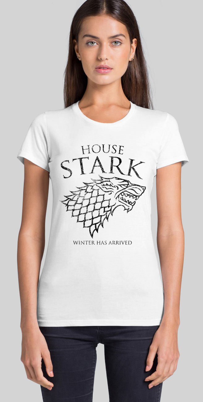Camiseta chica House Stark Winter has Arrived. Juego de Tronos
