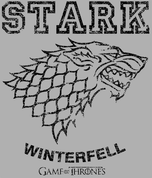 Camiseta chica Juego de Tronos. Stark & Winterfell. Efecto gastado