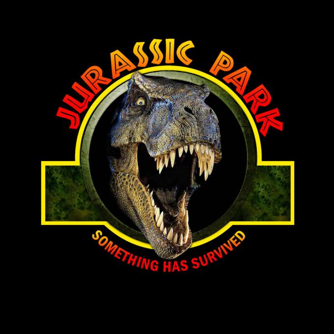 Camiseta chica Jurassic Park. Logo dinosaurio