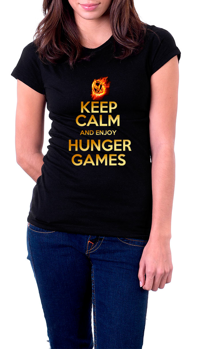 Camiseta chica Keep Calm and enjoy. Los Juegos del Hambre