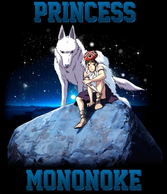 Camiseta chica La Princesa Mononoke. Estrellas