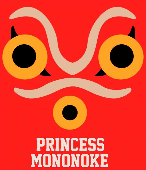 Camiseta chica La Princesa Mononoke. Máscara