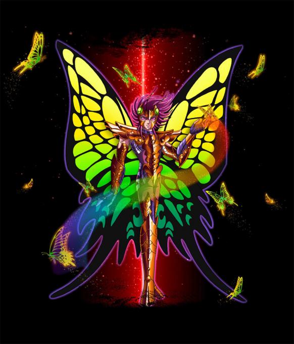Camiseta chica Los Caballeros del Zodiaco. Myu de Papillon