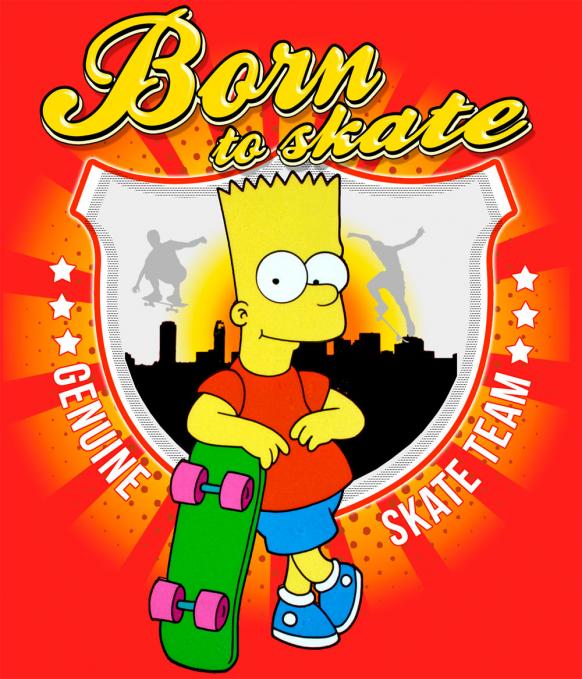 Camiseta chica Los Simpson. Born to Skate