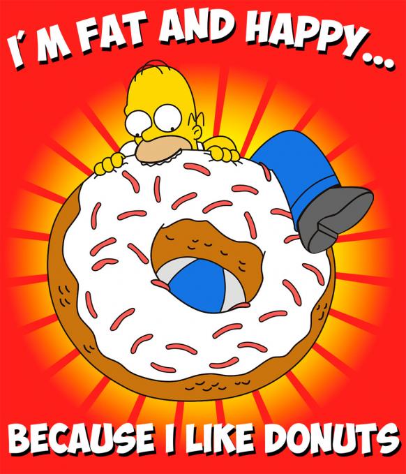 Camiseta chica Los Simpson. Fat and Happy