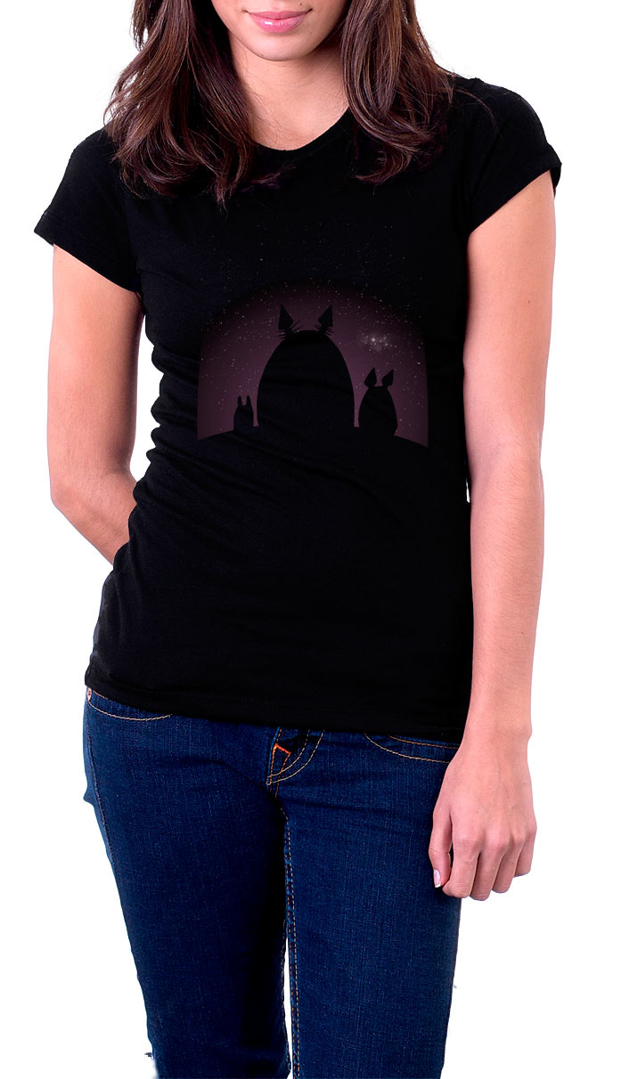 Camiseta chica Mi vecino Totoro noche