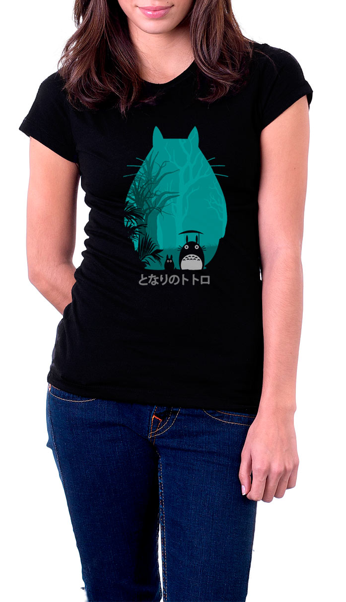Camiseta chica Mi vecino Totoro personajes