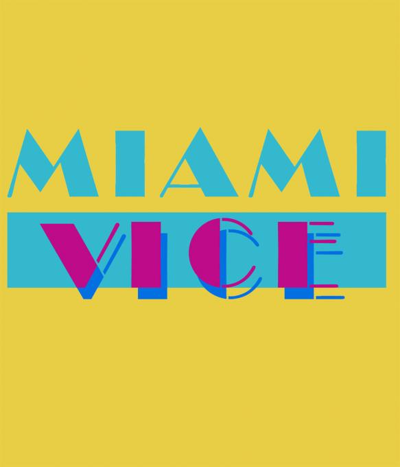 Camiseta chica Miami Vice. Logo