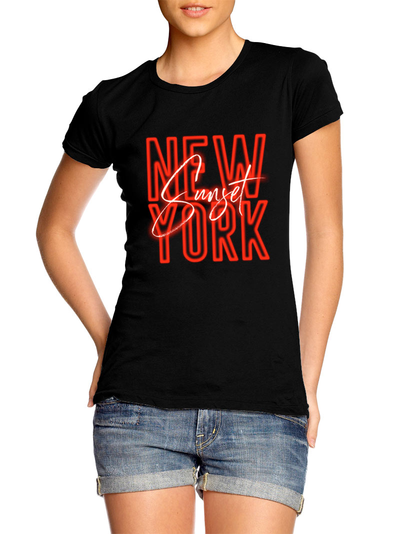 Camiseta chica New York Sunset