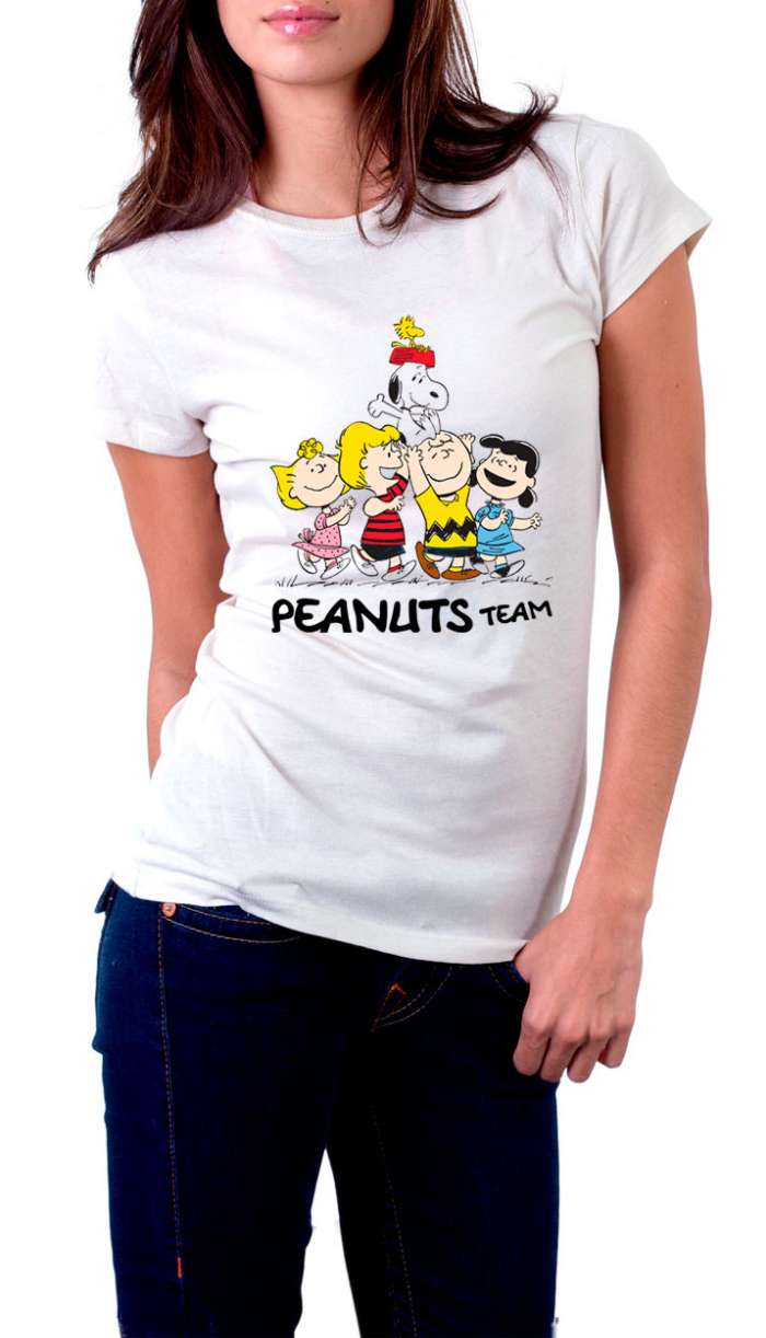 Camiseta chica Peanuts Team. Snoopy