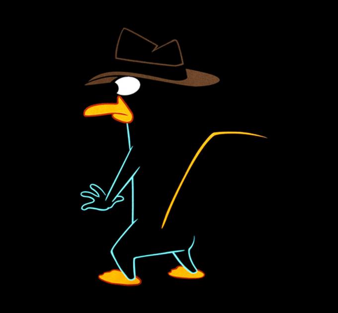 Camiseta chica Phineas y Ferb. Silueta Perry