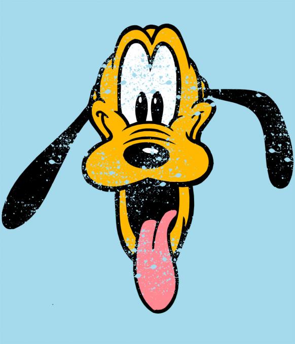 Camiseta chica Pluto efecto desgastada