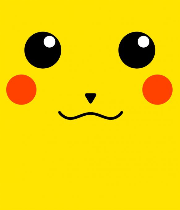 Camiseta chica Pokemon. Pikachu silueta cara