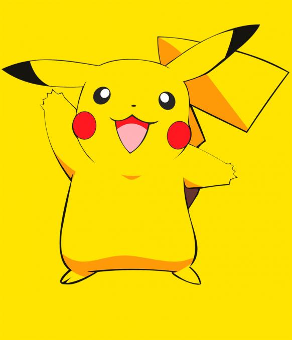 Camiseta chica Pokemon. Pikachu silueta