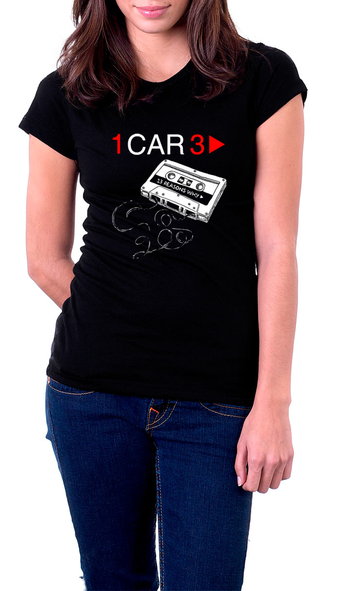 Camiseta chica Por trece razones. 1 Car 3. Netflix series