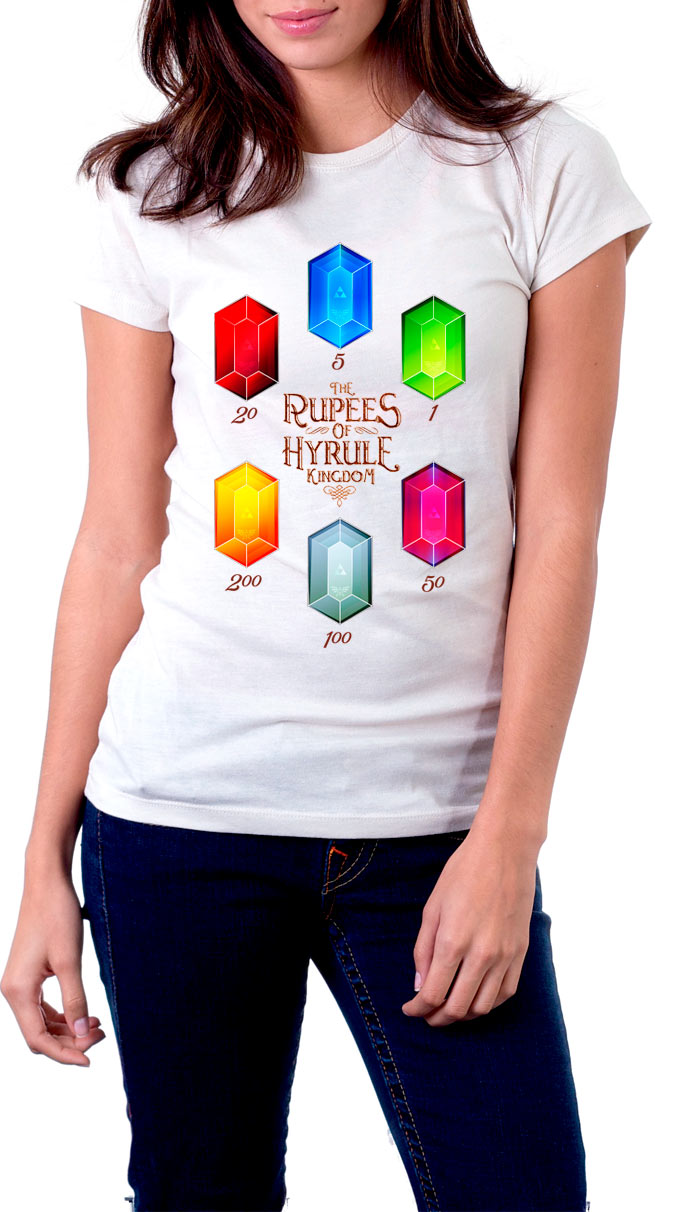 Camiseta chica Rupees of Hyrule. The Legend of Zelda. Modelo 2