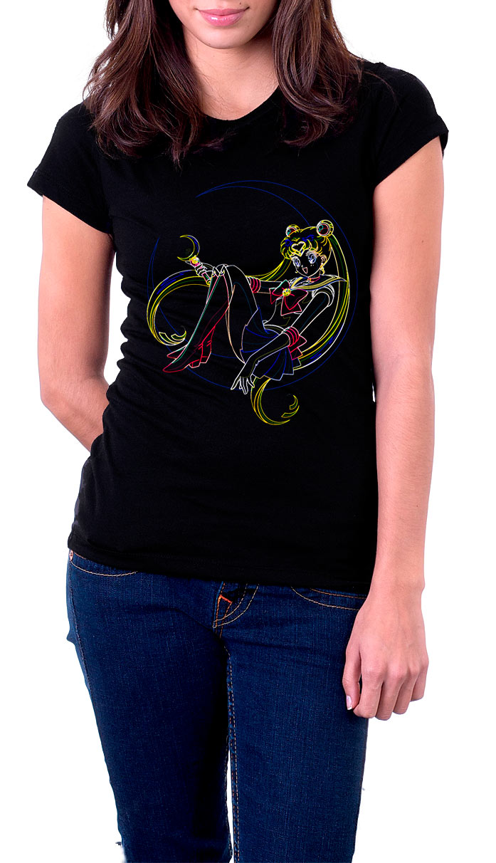 Camiseta chica Sailor Moon Neón