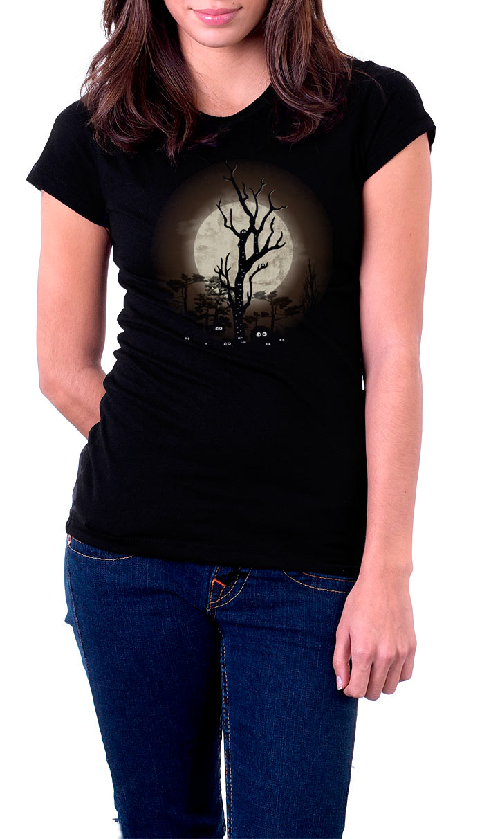 Camiseta chica Sootball spirited luna. Mi vecino Totoro