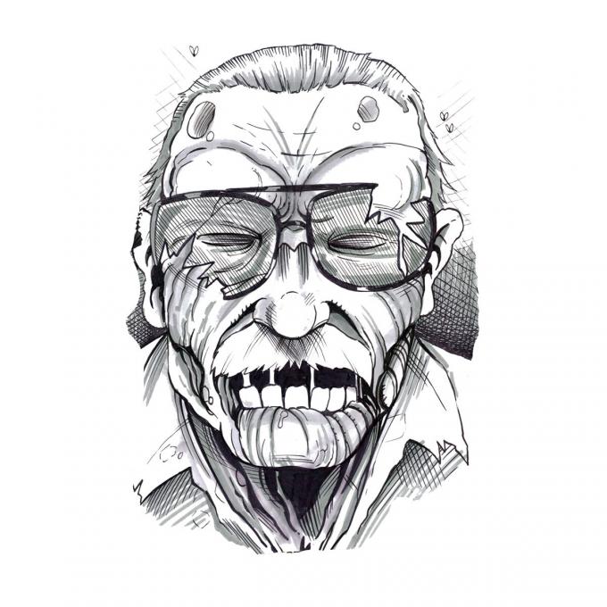Camiseta chica Stan Lee. Zombie