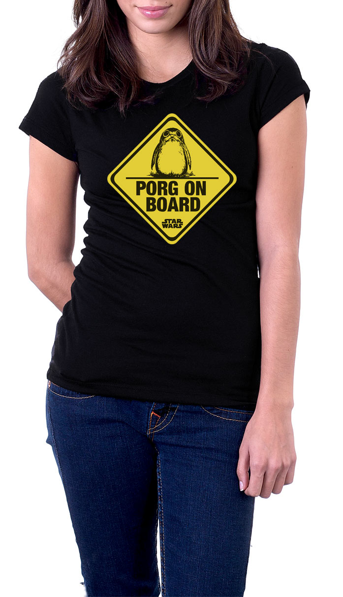 Camiseta chica Star Wars Episodio VIII. Porg on Board