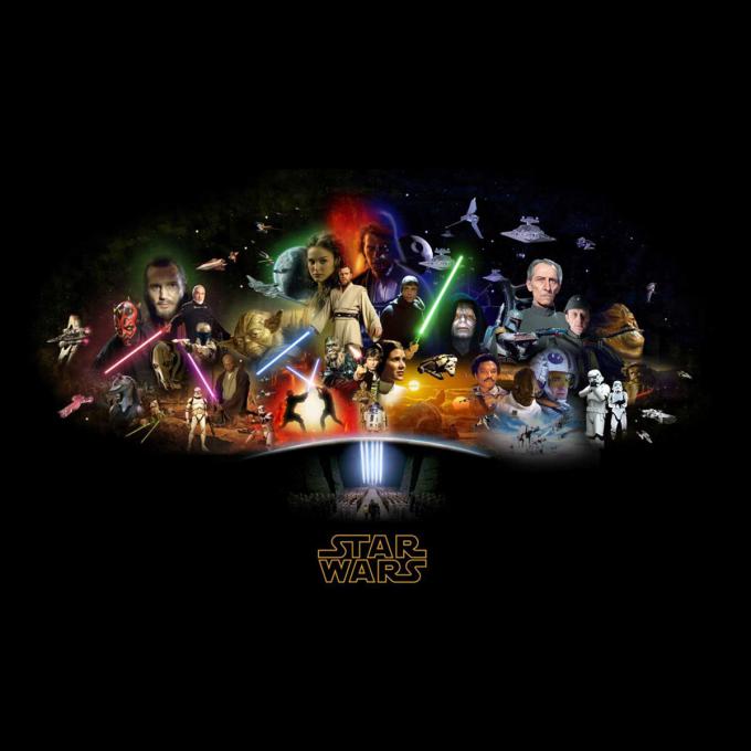 Camiseta chica Star Wars: Saga. Personajes
