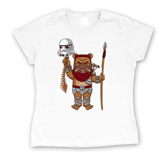 Camiseta chica Star Wars. Ewok como Predator