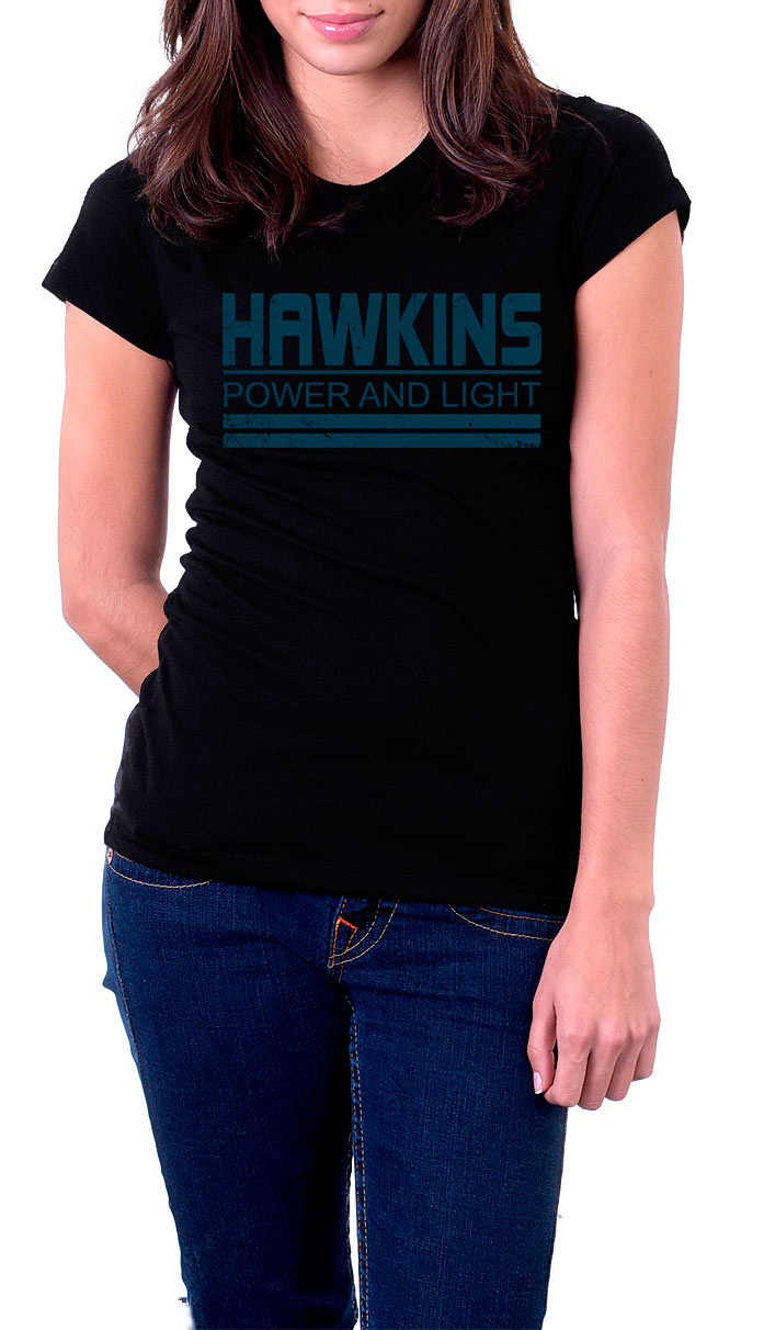 Camiseta chica Stranger Things Hawkings Power and Light