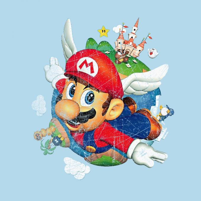 Camiseta chica Super Mario Bros. Volando