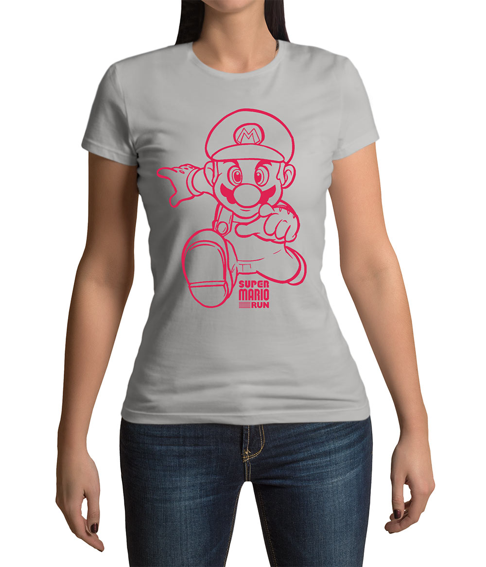 Camiseta chica Super Mario Run silueta