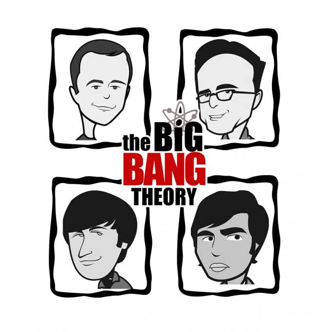 Camiseta chica The Big Bang Theory. Personajes viñetas