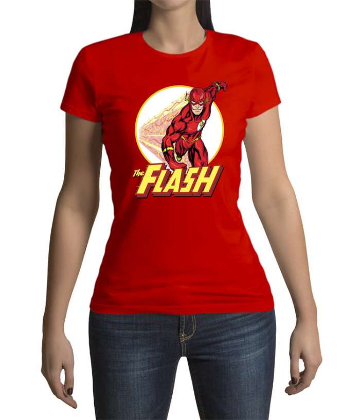 Camiseta chica The Flash corriendo