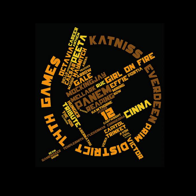 Camiseta chica The Hunger Games (Los Juegos del Hambre) . "Mockingjay" con letras