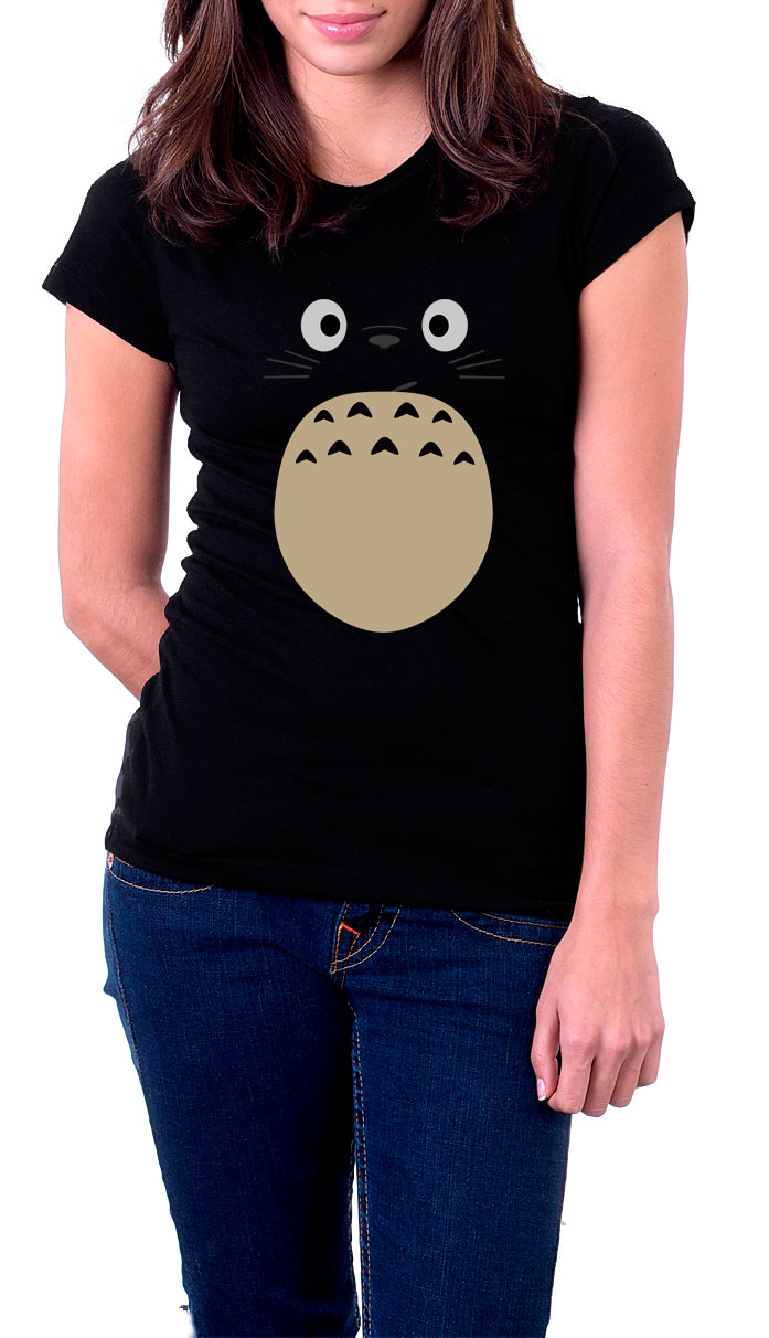 Camiseta chica Totoro rostro. Mi vecino Totoro