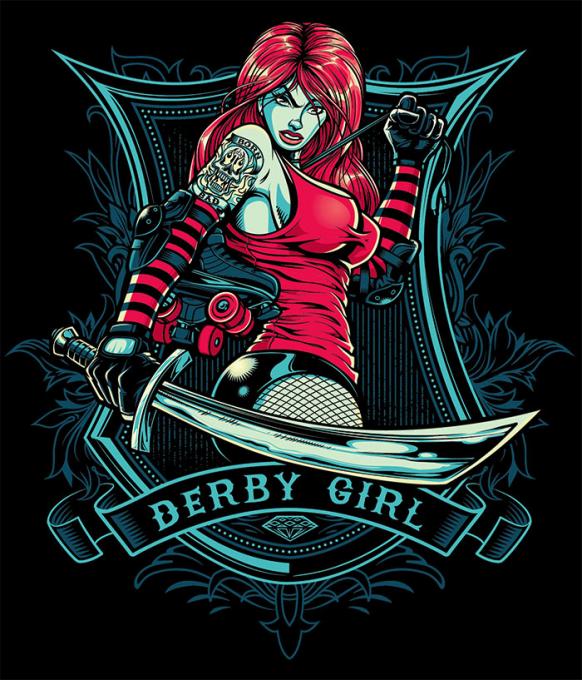 Camiseta chica Whip It Rollers girls. Derby girl