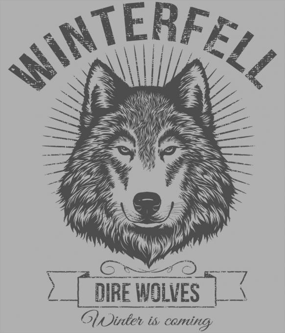 Camiseta chica Winterfell. Dire wolves. Juego de Tronos