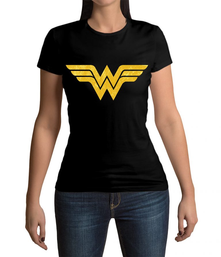 DC Comics Wonder Woman - Yellow Logo Con Licencia Camiseta Hombre