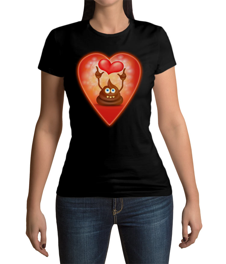 Camiseta chica emoticono caca