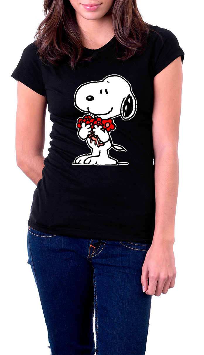 Camiseta chica flores. Snoopy