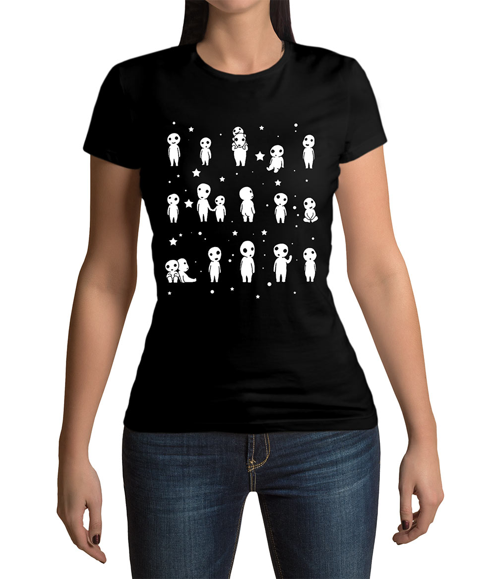 Camiseta chica kodamas Spirit Away. La Princesa Mononoke