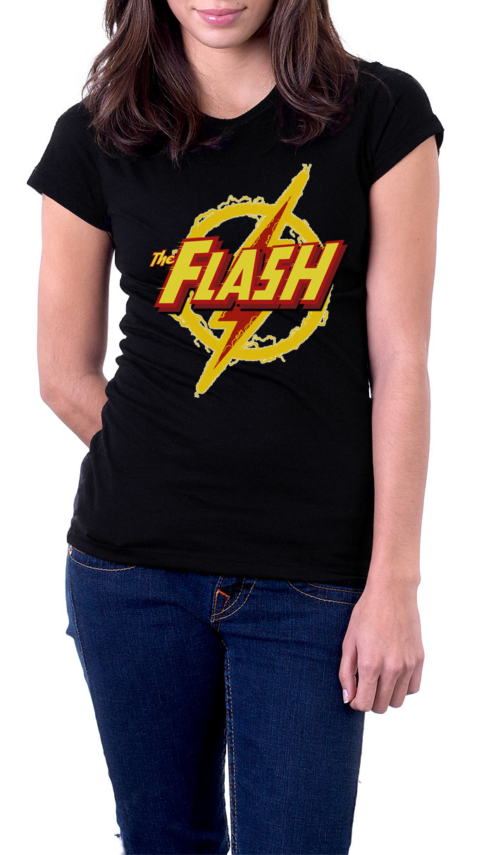 Camiseta chica logo The Flash. Modelo 1