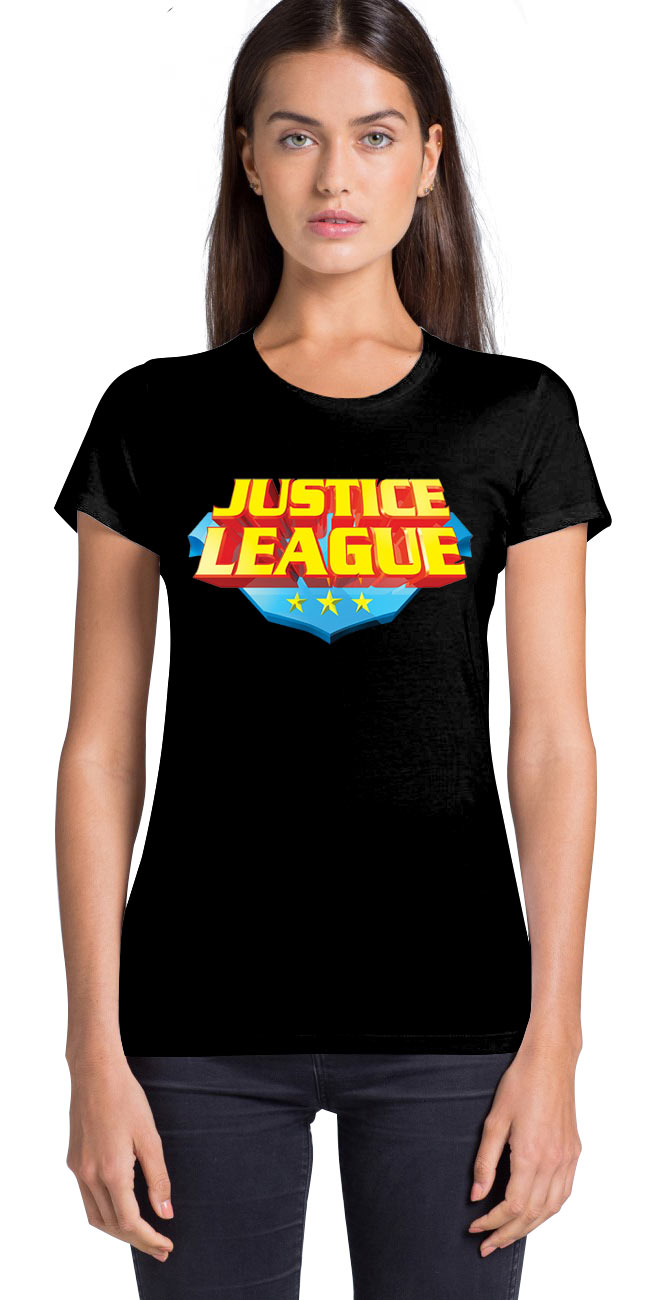 Camiseta chica logo vintage La Liga de la Justicia